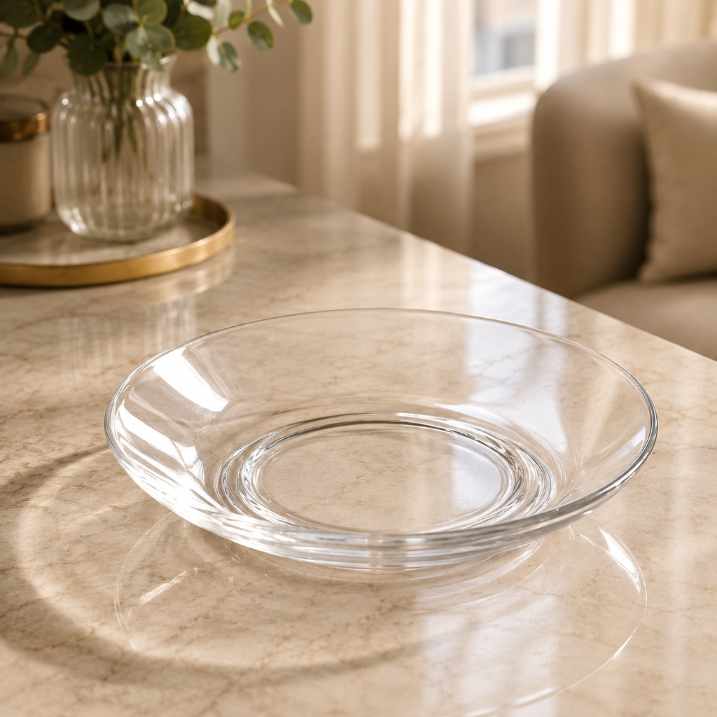 Clear Glass Serving Bowl – Elegant Decorative Fruit & Salad Bowl