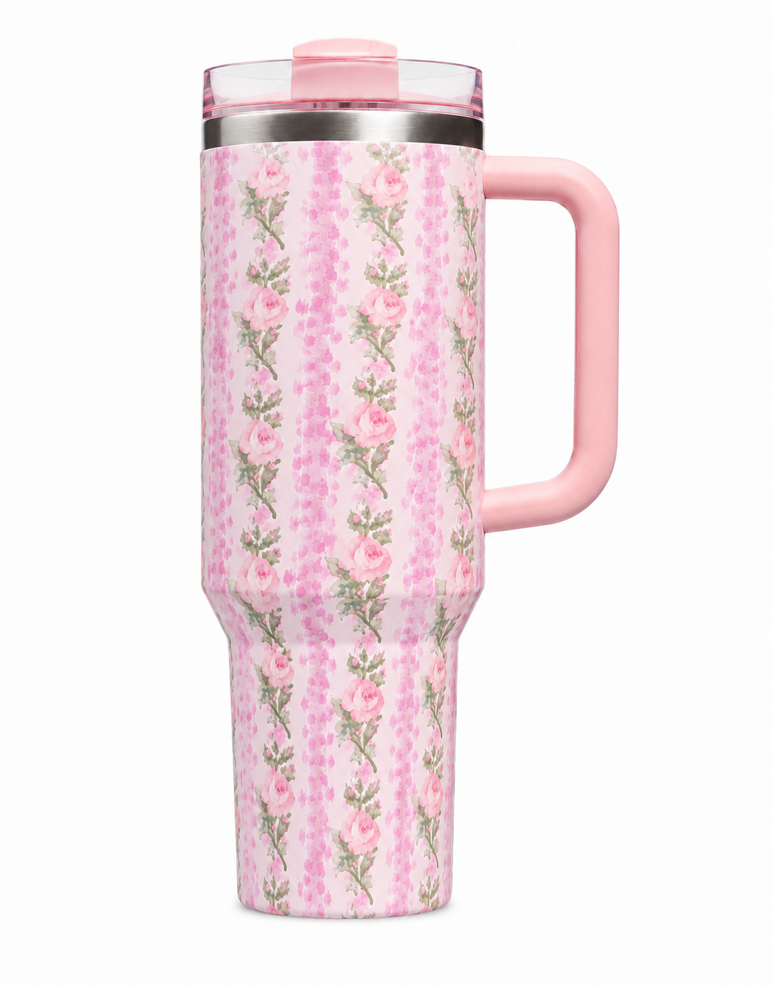 Premium Floral 40oz Pink Flower Tumbler