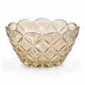 Amber Glass Decorative Bowl – Elegant Floral Serving Bowl
