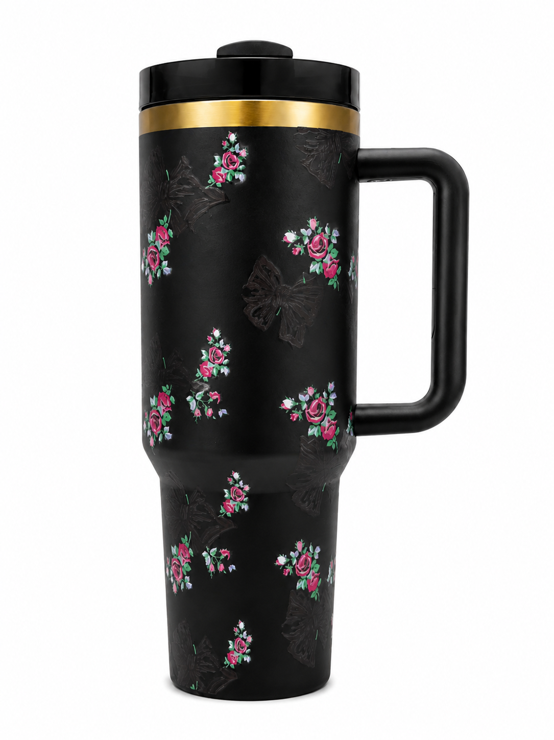 Luxury Black Rose 40oz Tumbler