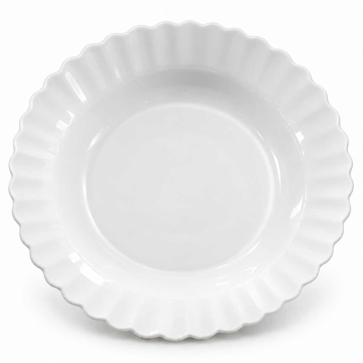 Elegant White Scalloped Porcelain Serving Plate Set – Timeless Fine Tableware