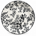 Elegant Black & White Floral Porcelain Plate Set – Timeless Botanical Tableware