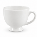 Elegant White Ceramic Pedestal Coffee Mugs – Set of 6