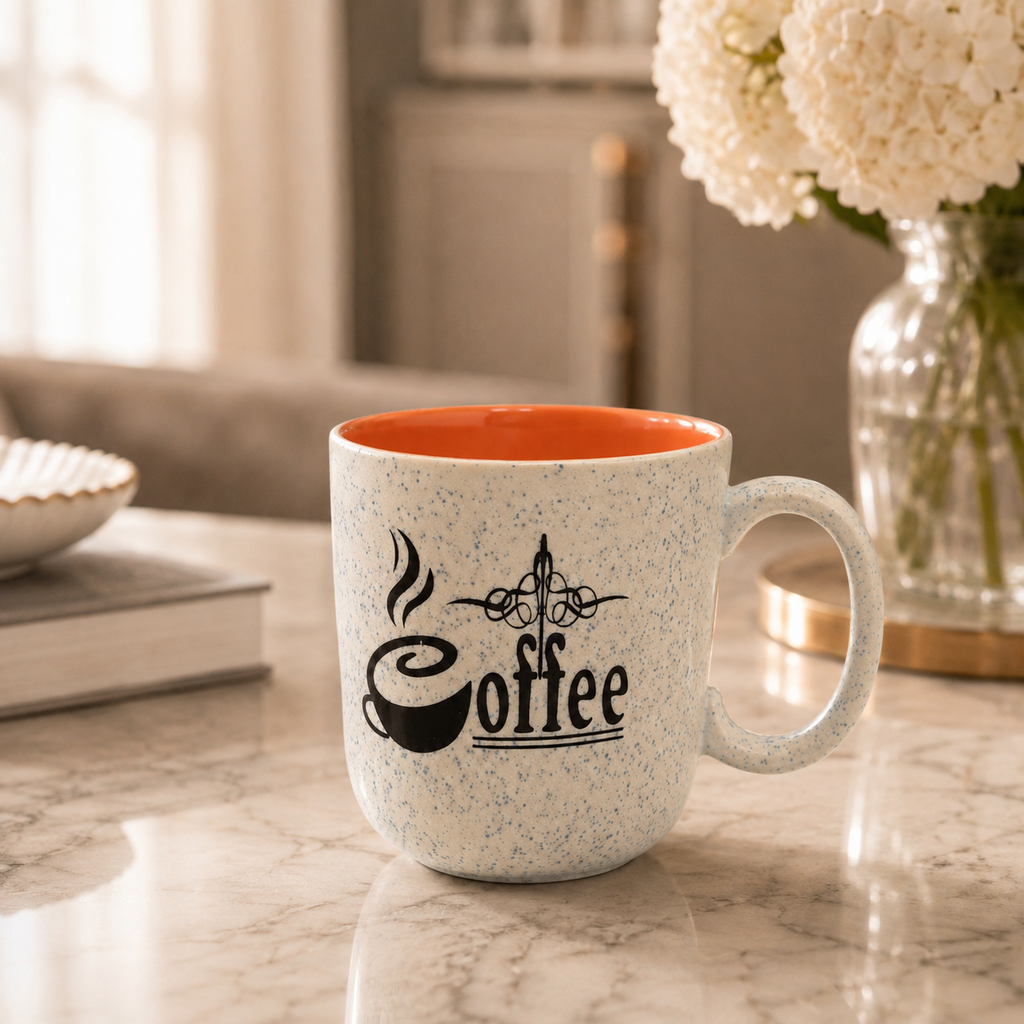 Ceramic Coffee Mug with Printed Design – Stylish Tea Cu