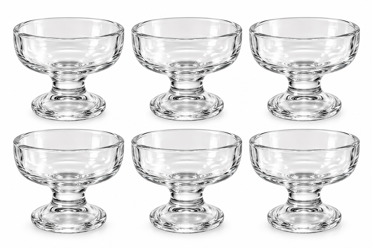 Luxury Clear Glass Dessert Bowls – Elegant Footed Serving Set