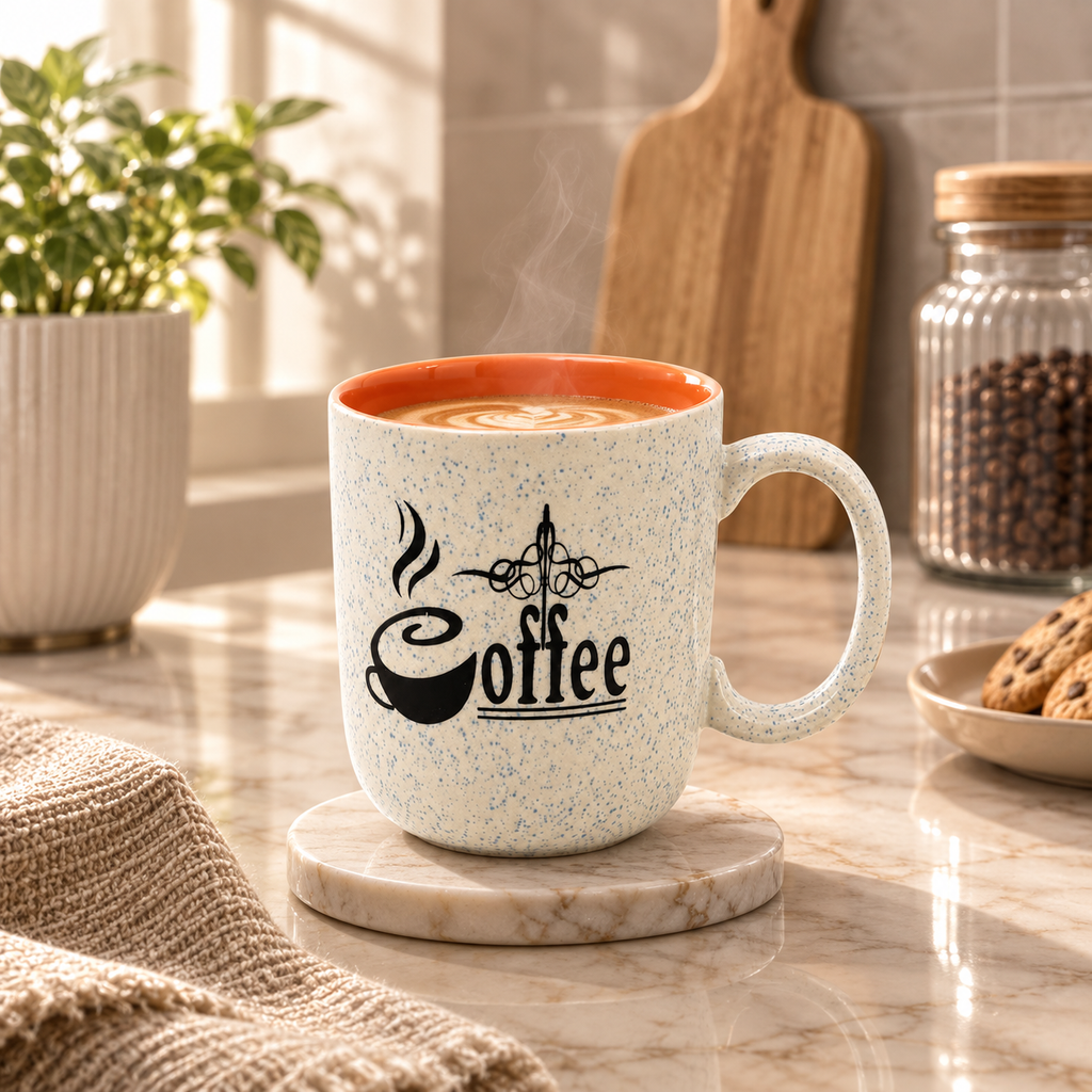 Ceramic Coffee Mug with Printed Design – Stylish Tea Cu