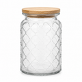Clear Glass Storage Jar with Bamboo Lid – Decorative Container