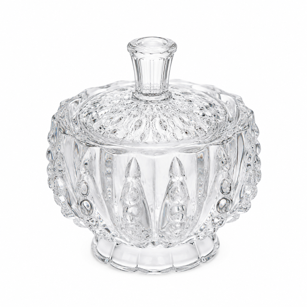 Crystal Glass Decorative Storage Jar with Lid