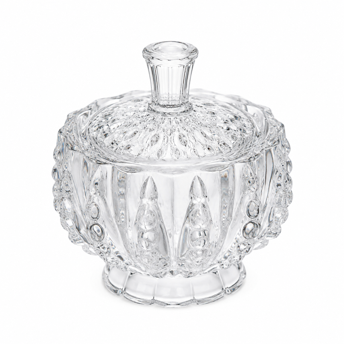 Crystal Glass Decorative Storage Jar with Lid