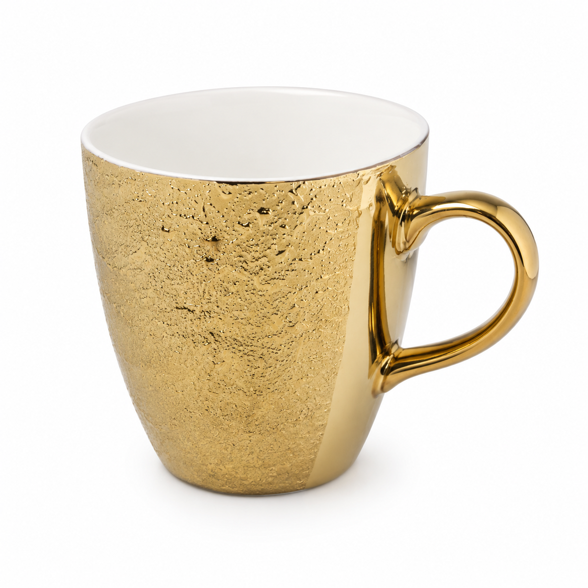 Gold Ceramic Coffee Mug with Metallic Finish – Elegant Tea Cup
