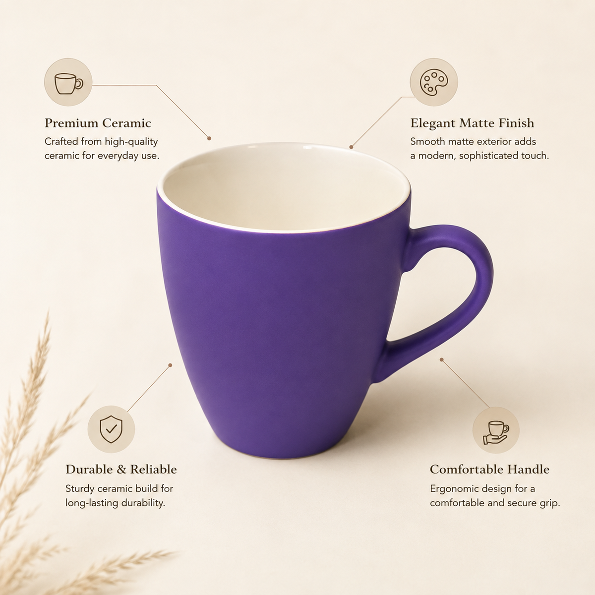 Purple Ceramic Style Coffee Mug