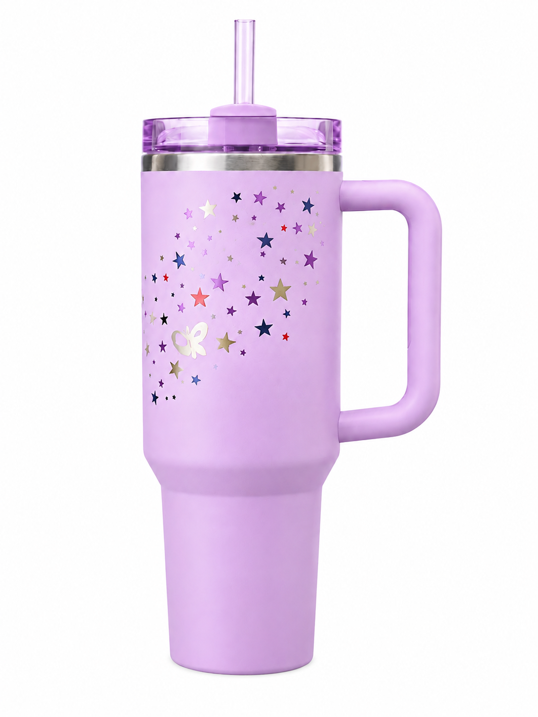 Luxury Lavender Star 40oz Tumbler with Straw